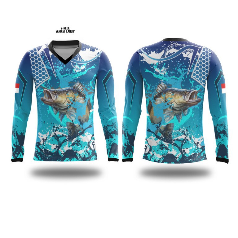 Kaos Mancing Baju Mancing Jersey Mancing Mania Daiwa Kakap Putih Barramundi Dry Fit Full Print EM06