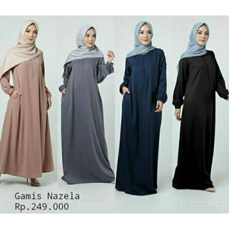 [TERLALIS] Gamis Polos Wanita gamis busui - Elzatta Gamis Nazela