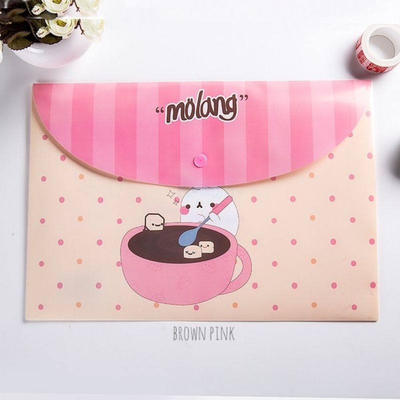 Map Kancing File Plastik Ukuran A4 Motif Kelinci Molang