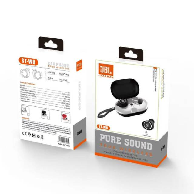 Earphone Bluetooth ST-W8 TWS Earbuds Wireless