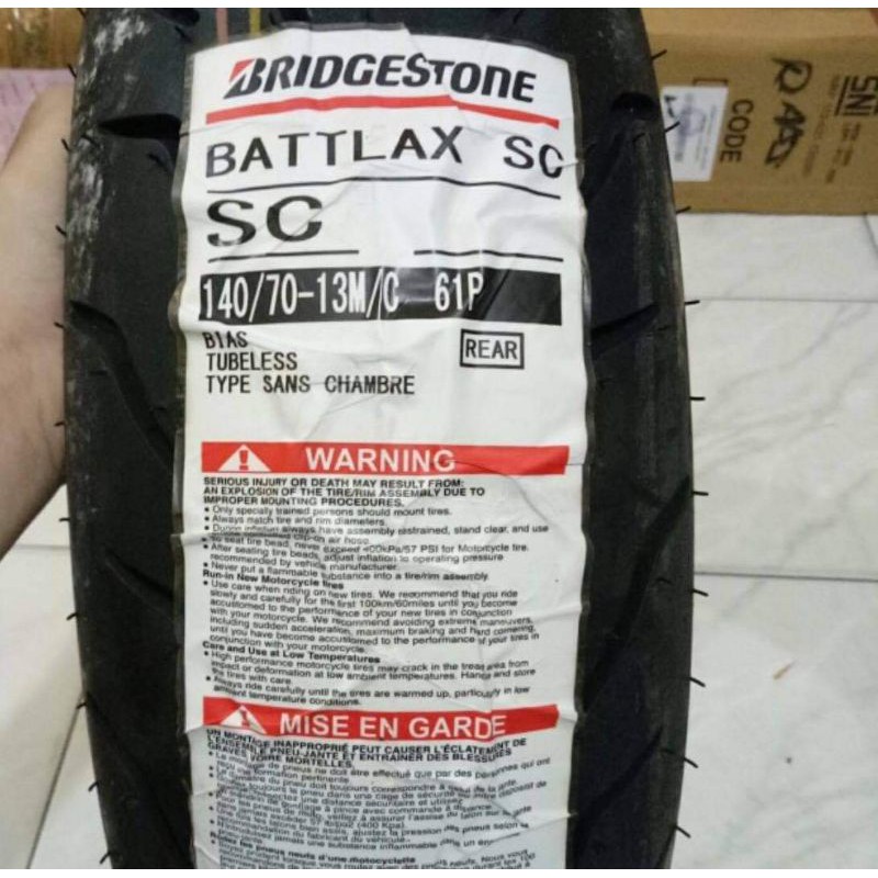 ban luar bridgestone battlax sc uk 140/70-13 tubless