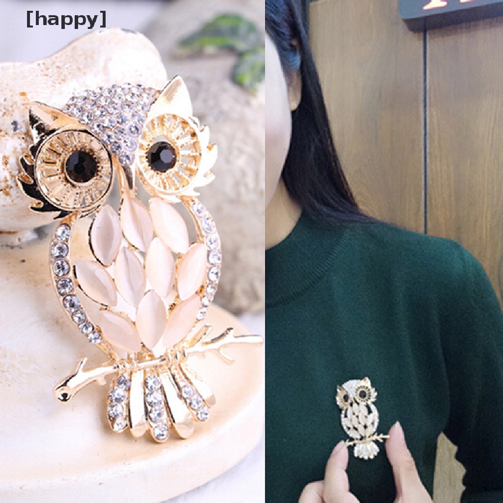 Bros Pin Bentuk Burung Hantu Besar Gaya Vintage Untuk Hijab