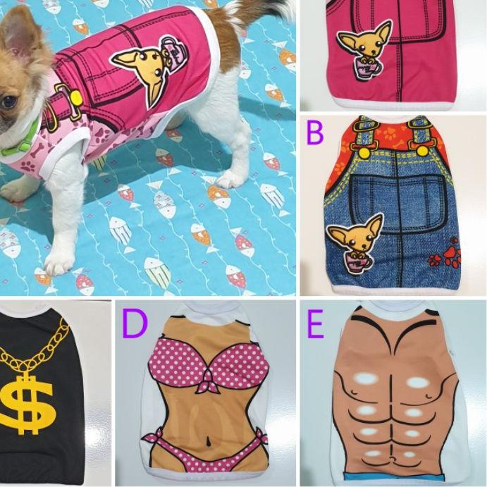 ♚ [satuan] Baju Kaos Doggie untuk Anjing Kecil Chihuahua Pomeranian Kucing Cat ✈