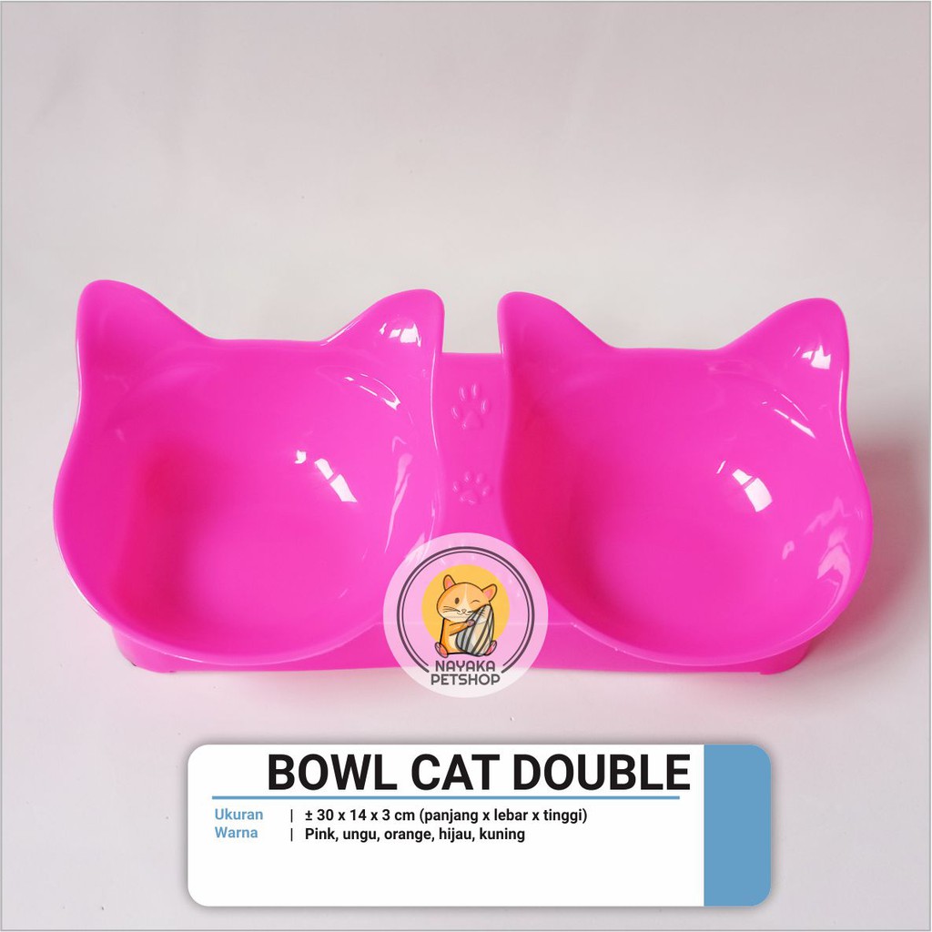 Bowl Cat Double Piring Tempat Wadah Makan Minum Hewan Kucing Kelinci Marmut Guinea Pig Musang