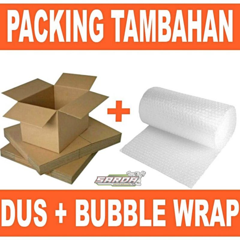 

Extra paking tambahan kardus + bubble wrap