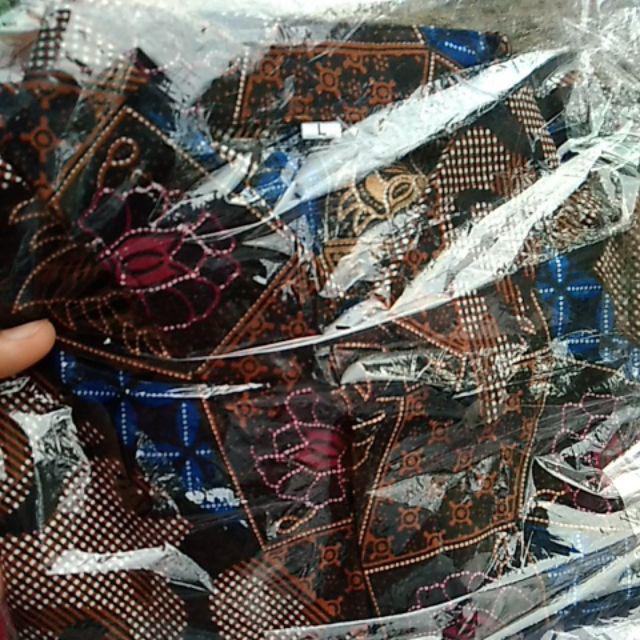 Kemeja Batik Lengan Pendek 021 Risna Batik Hrb026 Hem Batik Murah Seno Sogan Bakung Padi Manggar