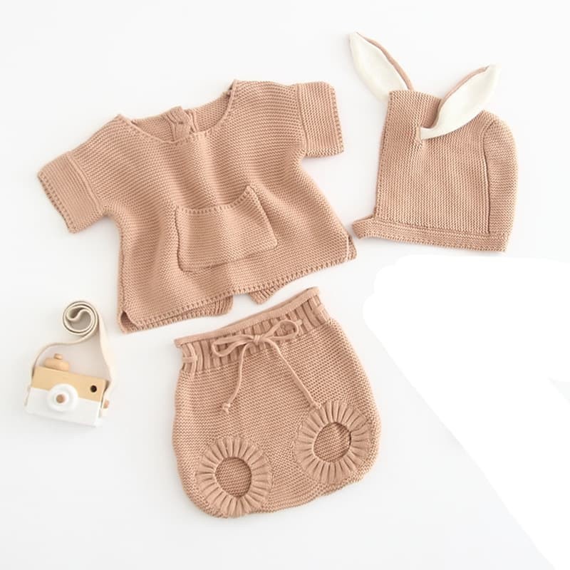 Knitted baby romper baby girl jumper bayi rajut baju newborn 3 in 1