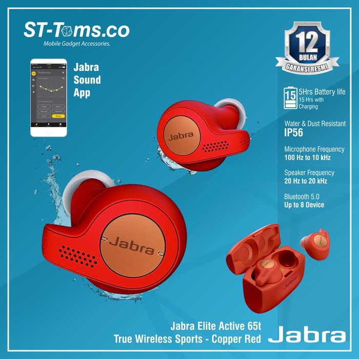 Jabra Elite Active 65t Elite 65t Active Wireless Sport Copper Red
