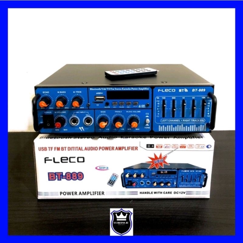 Power Amplifier Fleco BT 889 Bluetooth Ampli Subwoofer Karaoke Ac &amp; Dc Wireless