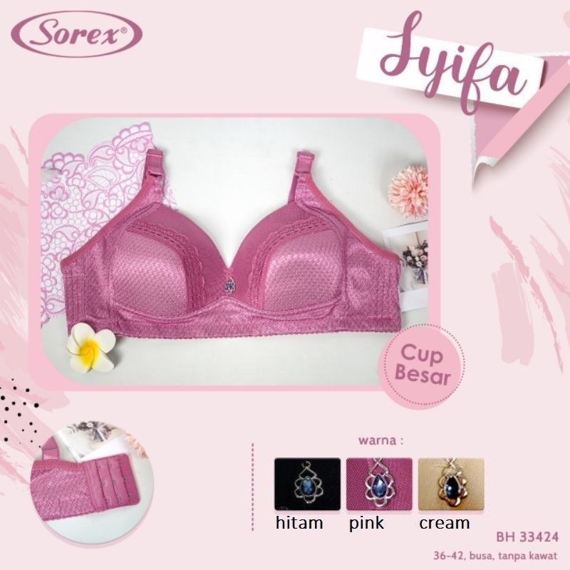 babybear Bra BH Sorex 33390 Tanpa Kawat Busa Tipis Cup Besar