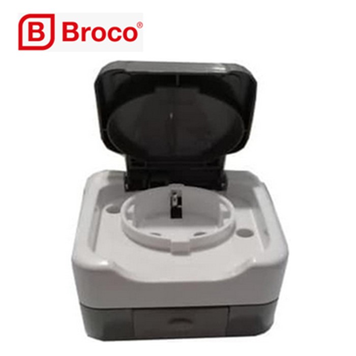 BROCO 2151 Atlantic Single Socket Outlet Outdoor Stop Kontak Tutup