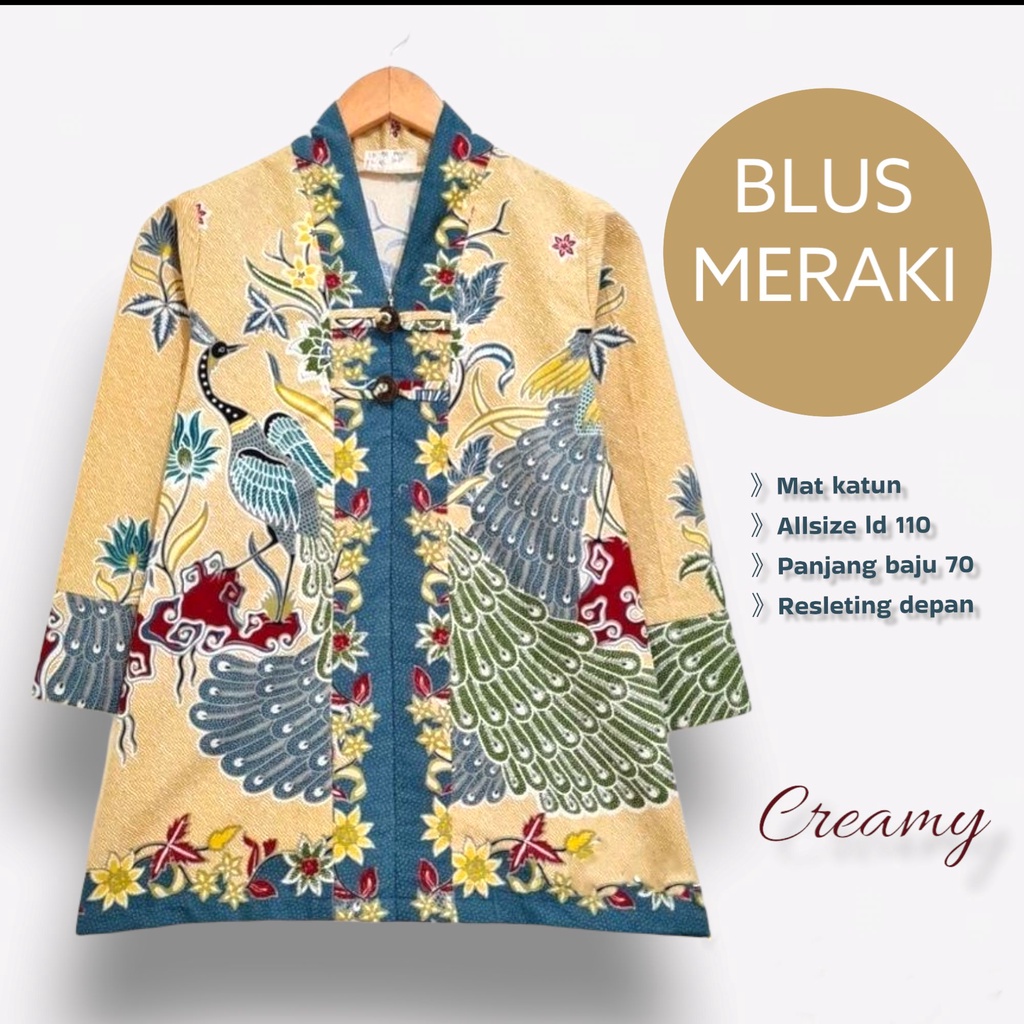 Blus meraki batik solo atasan kerja