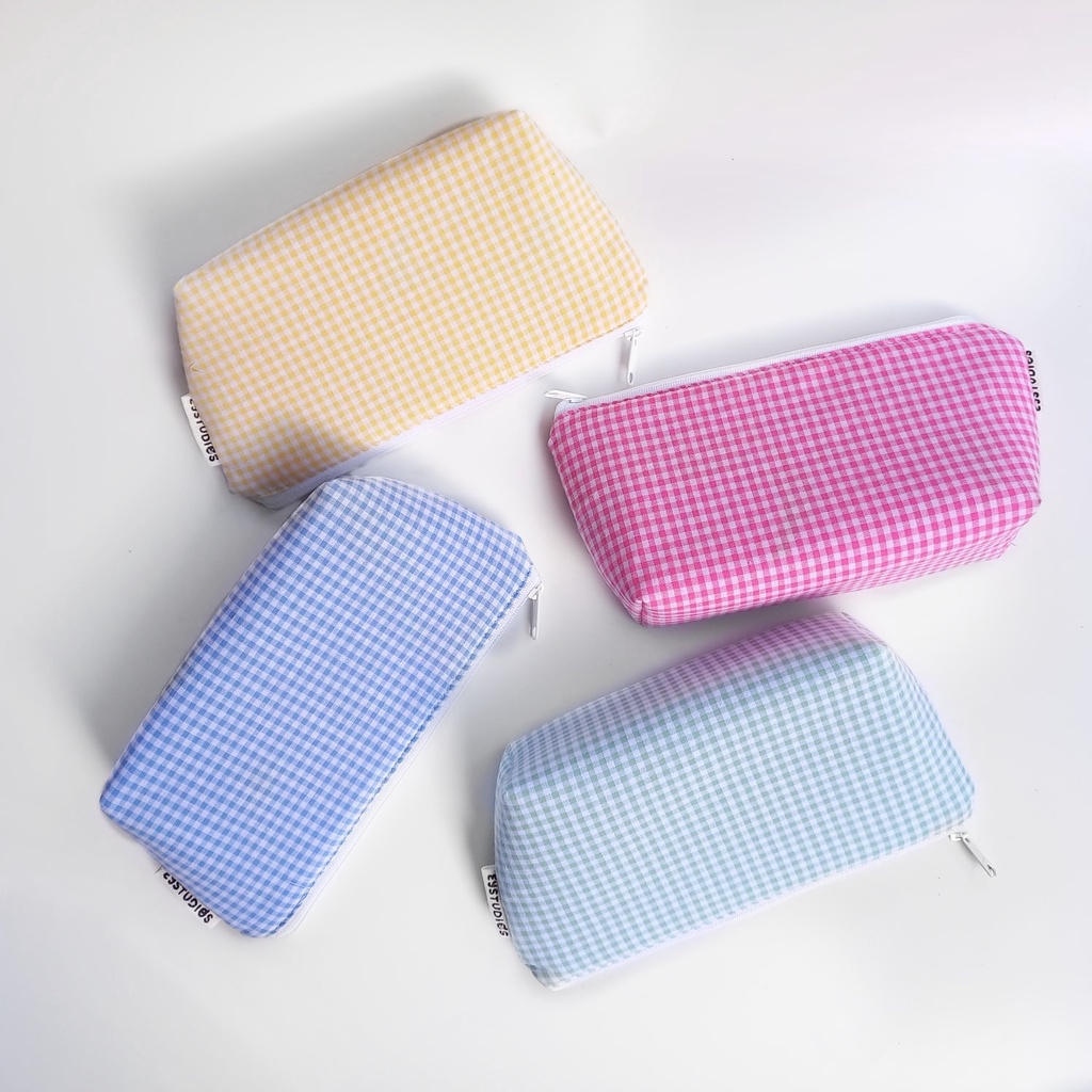 eystudios - Pencil Case Gingham / Tempat Pensil Bahan Katun