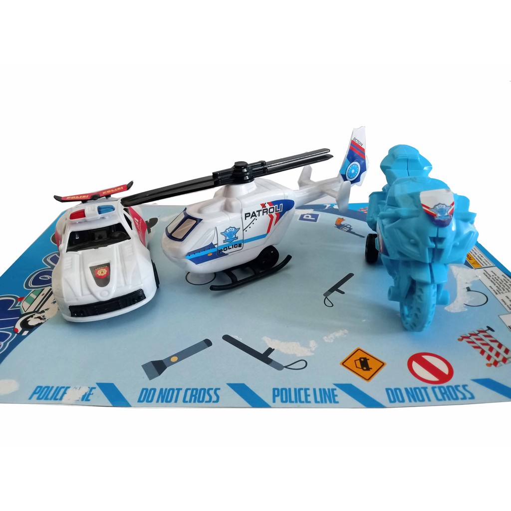 Mainan Kendaraan 3 Set Patroli Polisi
