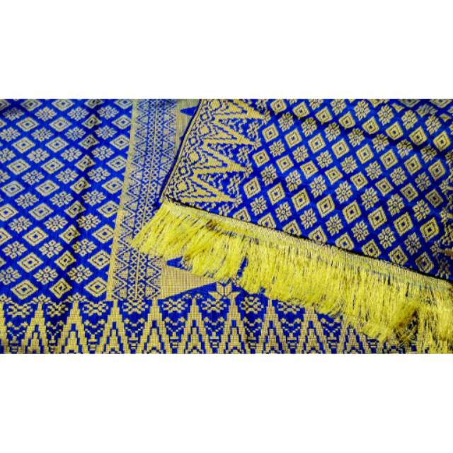 Songket mesin asli Palembang lepus kristal nampan perak d