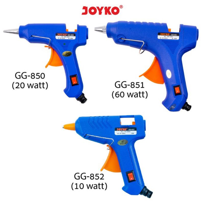 HOT MELT GLUE GUN JOYKO GG 850, 851, 852 | ALAT LEM BAKAR JOYKO | ALAT LEM TEMBAK LILIN | LEM UNTUK KERAJINAN dan RUMAH TANGGA | EQUIPPED HEAT PROTECTOR