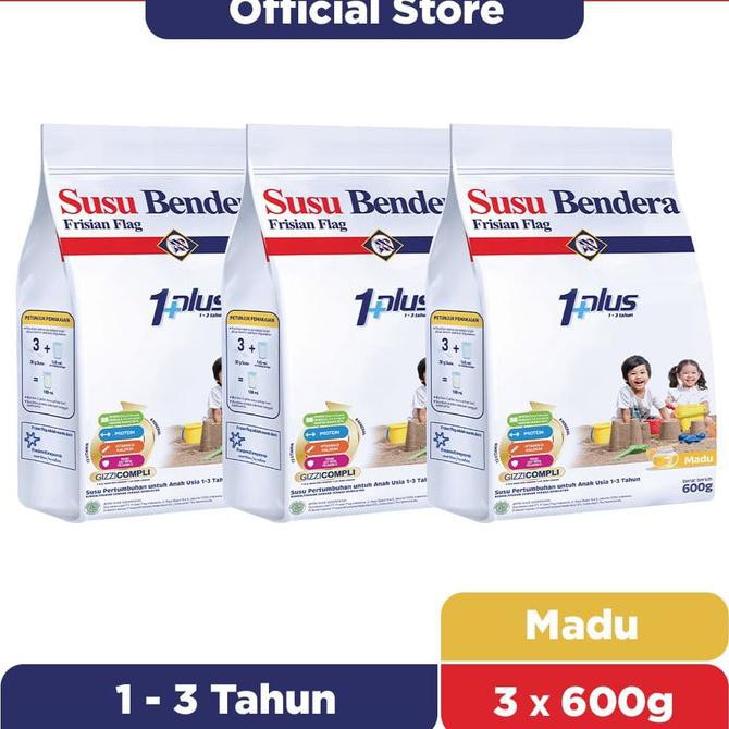 

Susu Bendera 1+ Susu Bubuk 1-3 Tahun Madu 600g [3 pcs]