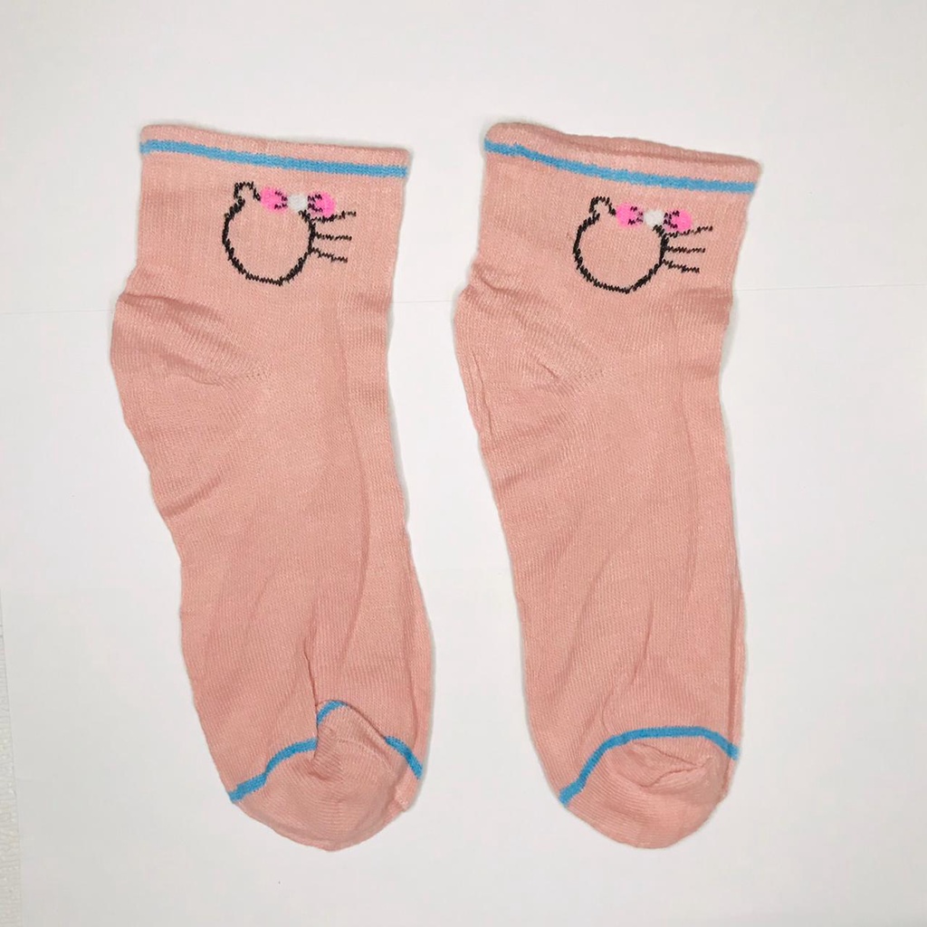 ⭐Gogoland⭐ Kaos Kaki Pendek Motif Smile Semata Kaki Kaoskaki Unisex Pria Wanita-KITTY PINK