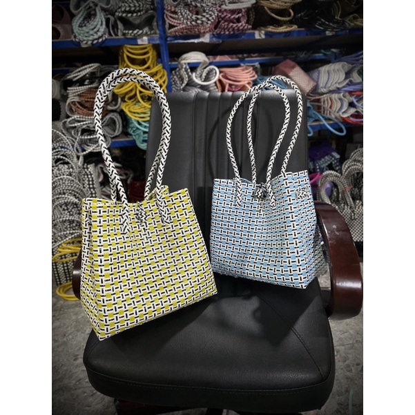 Tas Anyaman Plastik / Tas Wanita / Tote Bag / Tas Belanja / Tas Souvenir Jali Motif