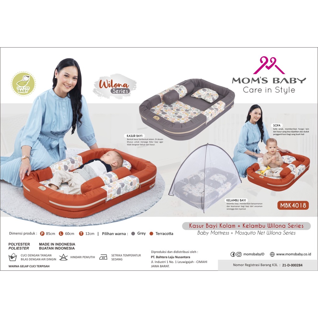 Kasur Bayi Kolam + Kelambu Mom's Baby Wilona Series MBK4018