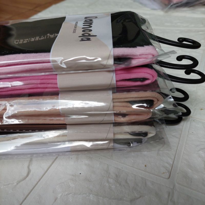 DAMODA Kaos Kaki Jempol Polos Telapak Hitam Wanita Dewasa Ukuran L