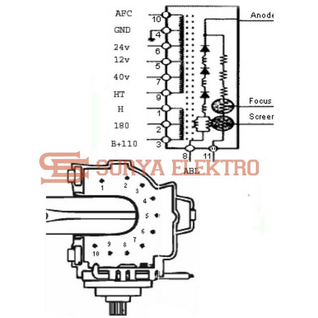 Flyback TV LG 154-177B Trafo Travo Playback Goldstar