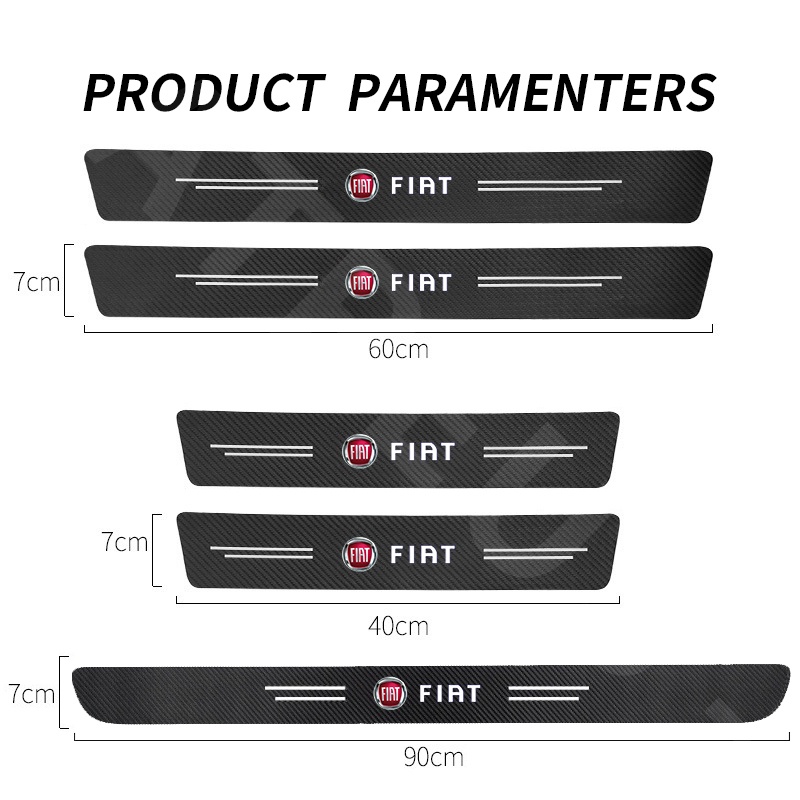 Stiker Strip Carbon Fiber Pelindung Pintu Mobil Fiat Uno Toro 500 Bravo Punto Palio Argo Stilo Strada Mobi