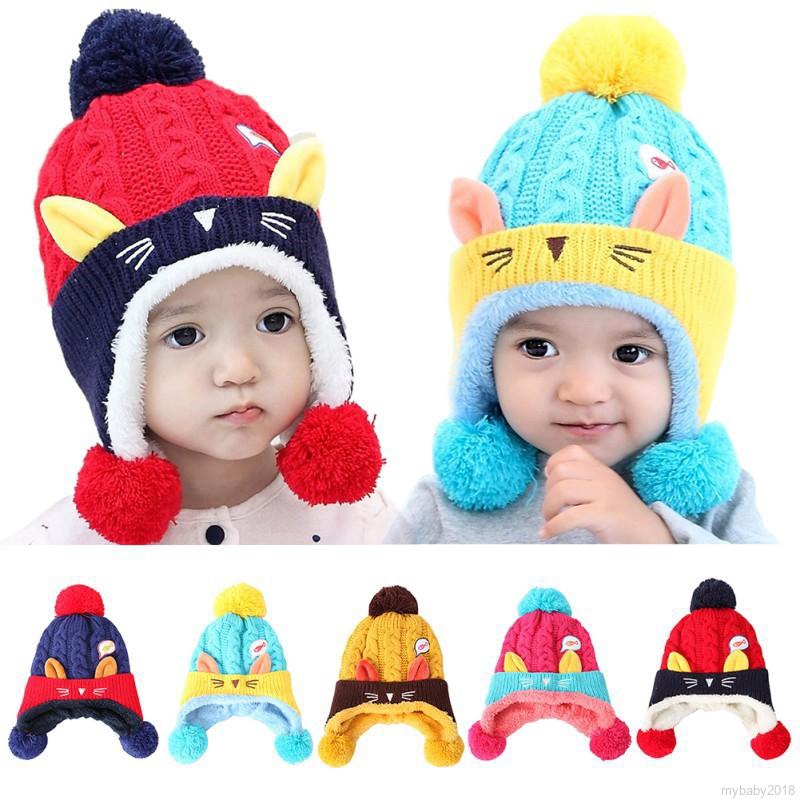 MYBABY Topi Kupluk dengan Hiasan  Telinga Kucing Lucu untuk  