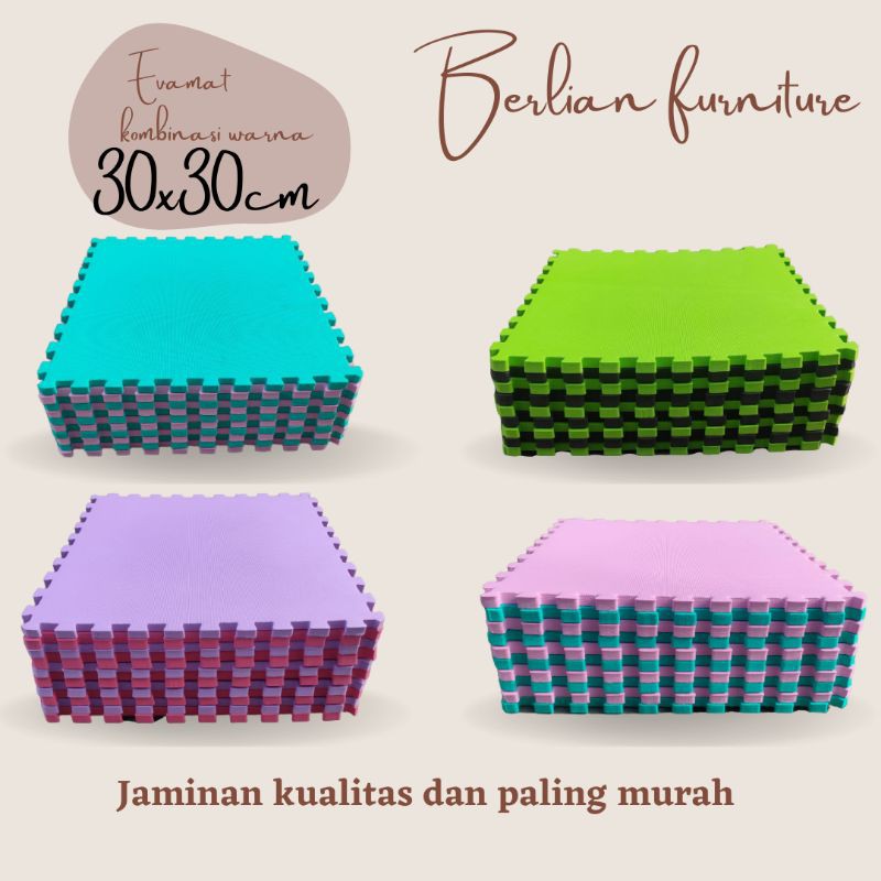 Matras Puzzle Kombinasi  30 x 30 Tbl 1 Cm isi 10 Pcs / Alas Lantai / Playmat / Tikar / Karpet  / Alas Bermain anak