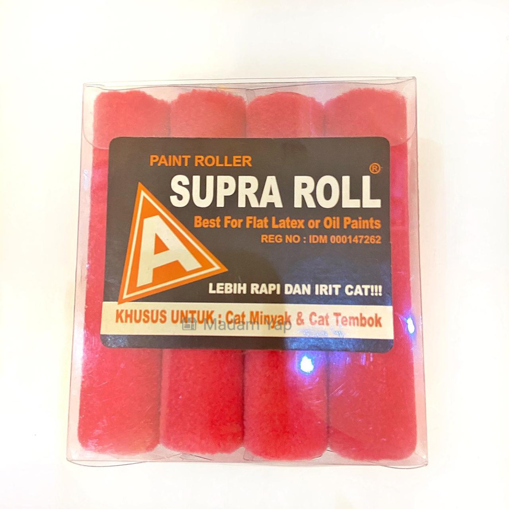 Bulu Roll Cat Merah Kapal Supra 4&quot; Inch Tembok Minyak Mini