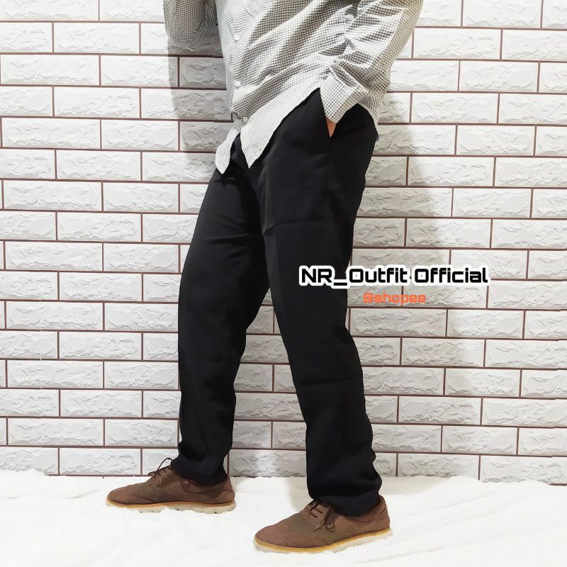 Celana Panjang Formal Pria Kerja Reguler Standar Slim Fit Kantor Bahan Kain Teflon Big Size 27-44