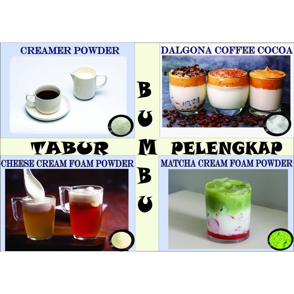 

BUBUK PELENGKAP TERBAIK CHEESE CREAM FOAM MATCHA CREAMER DALGONA COFFE ENAK MURAH TERBAIK KEKINIAN