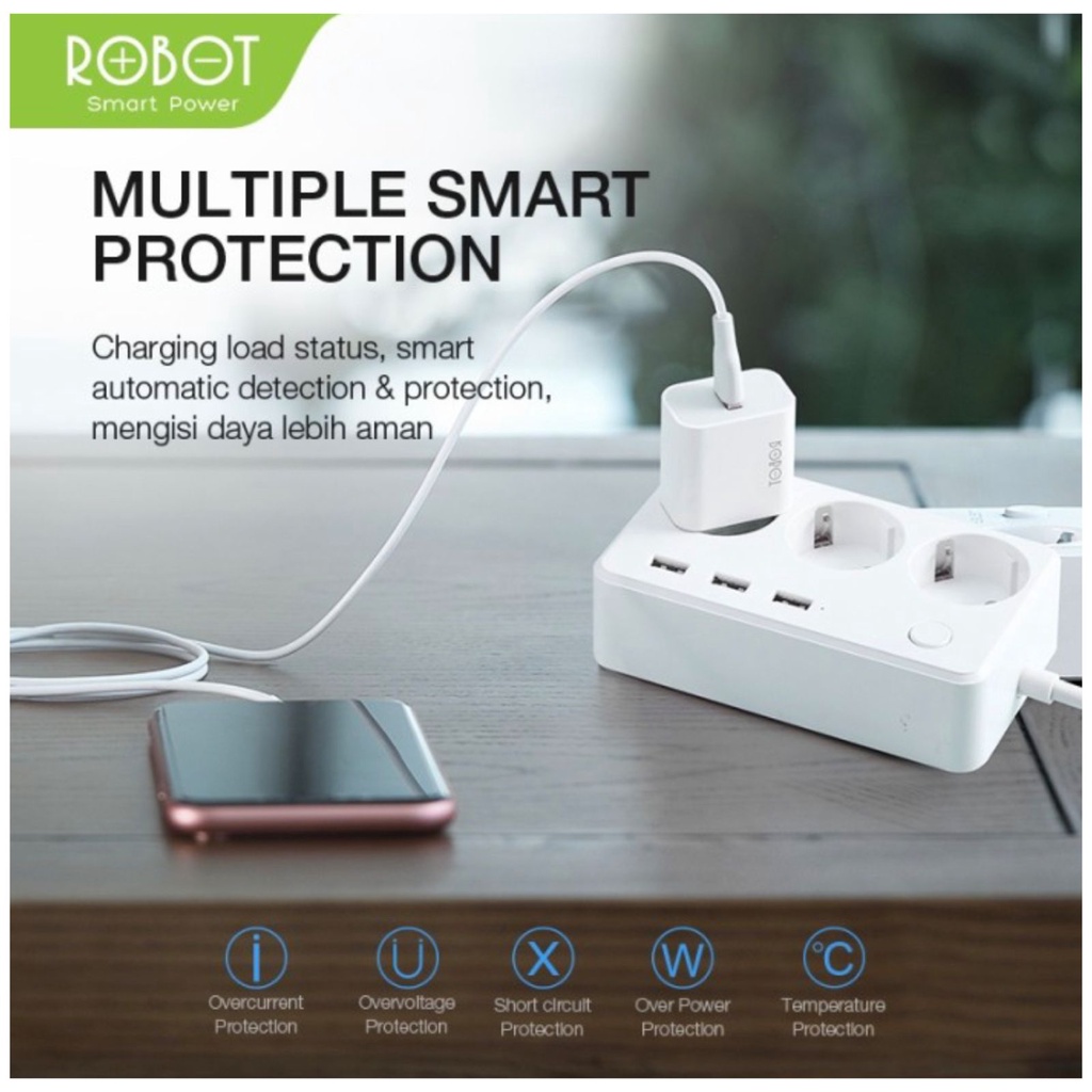 Adaptor Original Kepala Batok Charger Kemei Robot RT-K8 Travel USB Port Adapter 2A