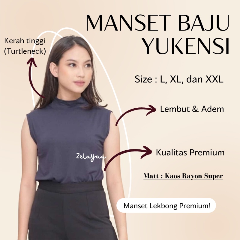 Manset Yukensi Premium | Mangset Lekbong Turtleneck | Inner Baju | Manset Yukensi Rayon Super | Manset Adem Bahan Lembut