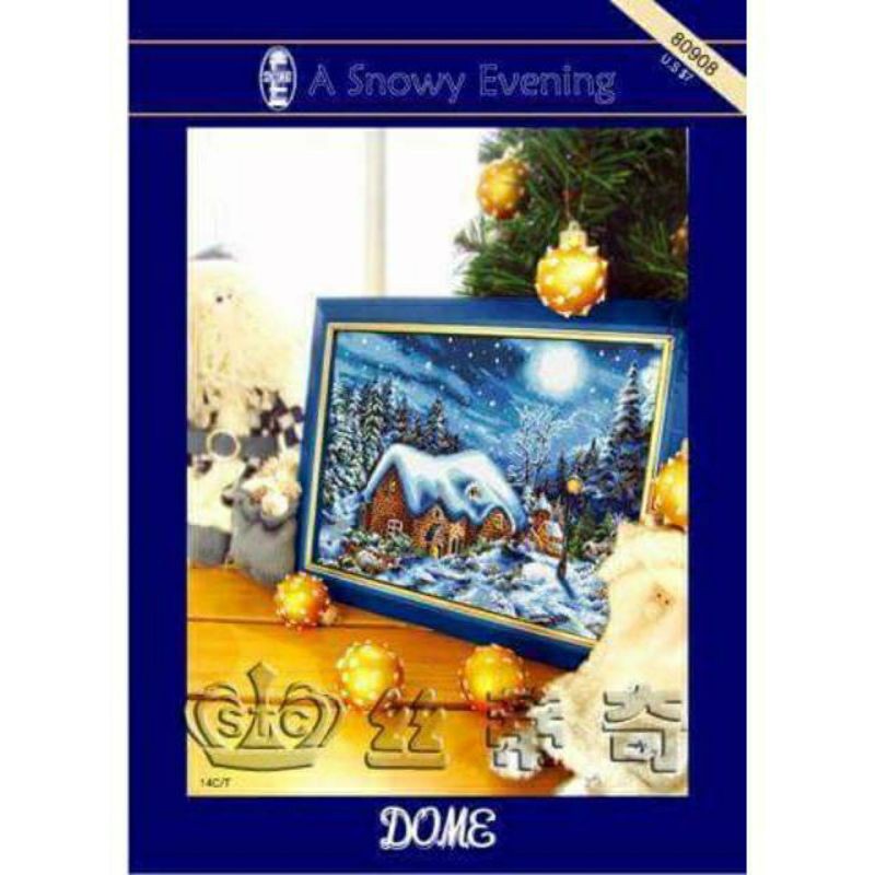 Cross Stitch Dome Kit A Snowy Evening Kristik