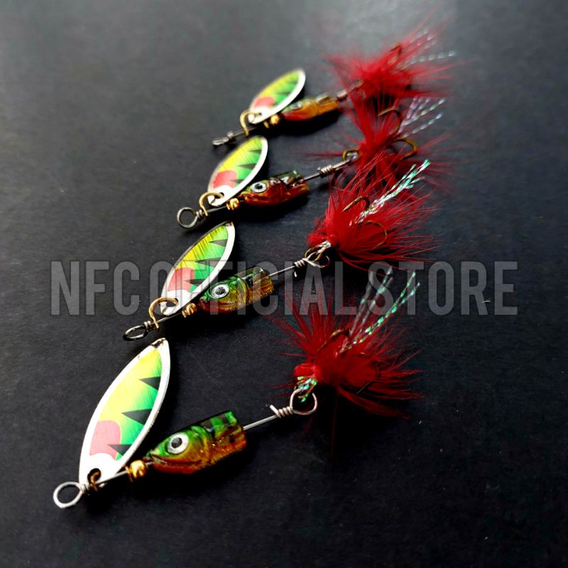 Inline spinner kepala ikan 4,5 cm 7 gram Best killer action