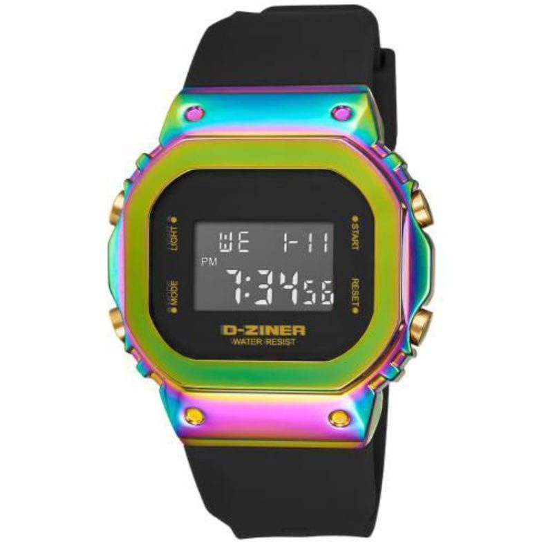 Jam tangan Sporty Original D-ZINER DZ 8300 Rainbow Digital Water resist include box kaleng