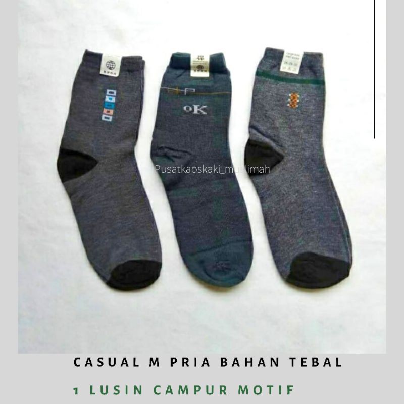 [12 PASANG] KAOS KAKI KANTOR PRIA M