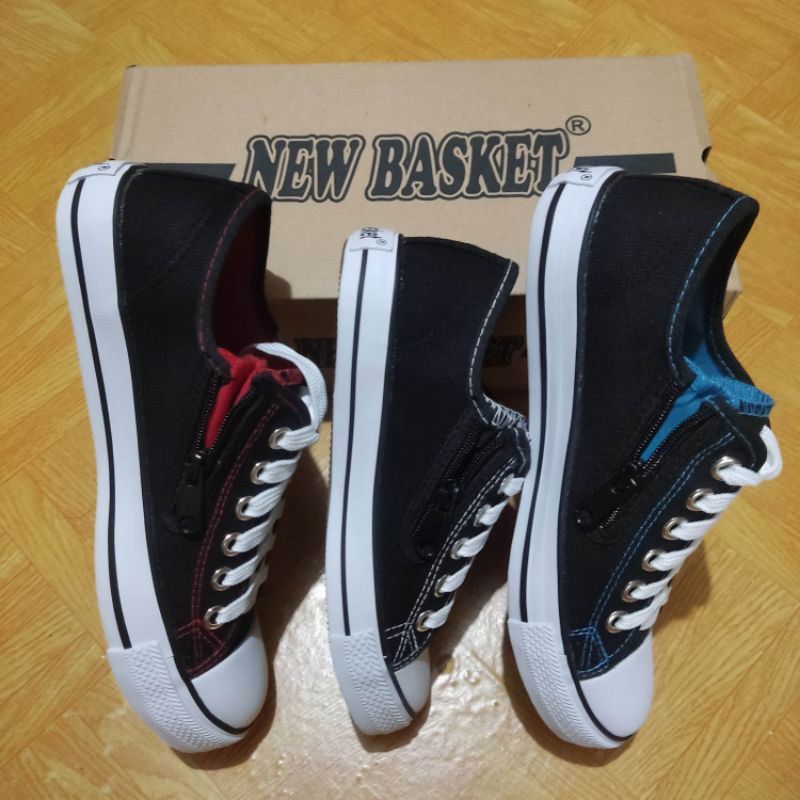 Sepatu Sekolah New Basket Resleting LC Model Pendek Sepatu Sneaker New Basket - Original Quality