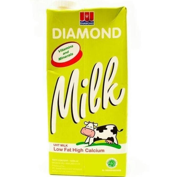 

(BISA COD) Susu UHT Diamond low fat high calcium 1 liter( perkarton ) | isi 12 TERMURAH Kode 665