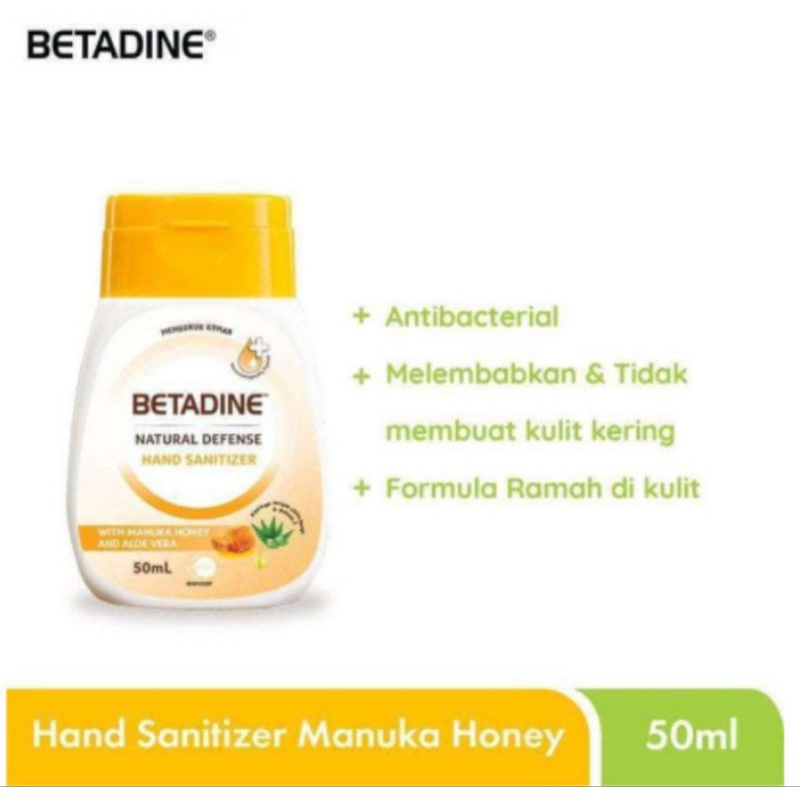 Betadine Hand Sanitizer Manuka Honey 50ml Antiseptik Natural Defense