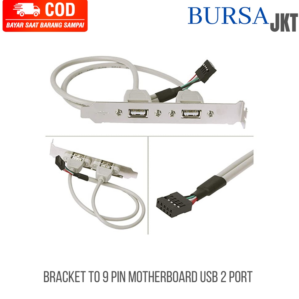 USB 2.0 TAMBAHAN 2 DAN 4 PORT UNTUK CASING BELAKANG PC MOUNT PANEL HEADER 9 PIN