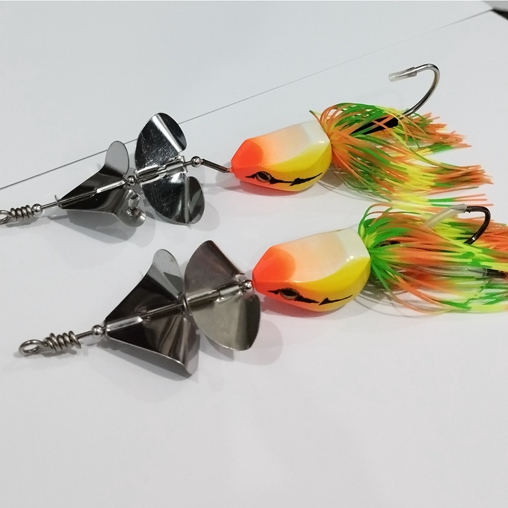 Slatter Double Propeller 18gram single hook dan double hook circle lure | Slashbait double propeller