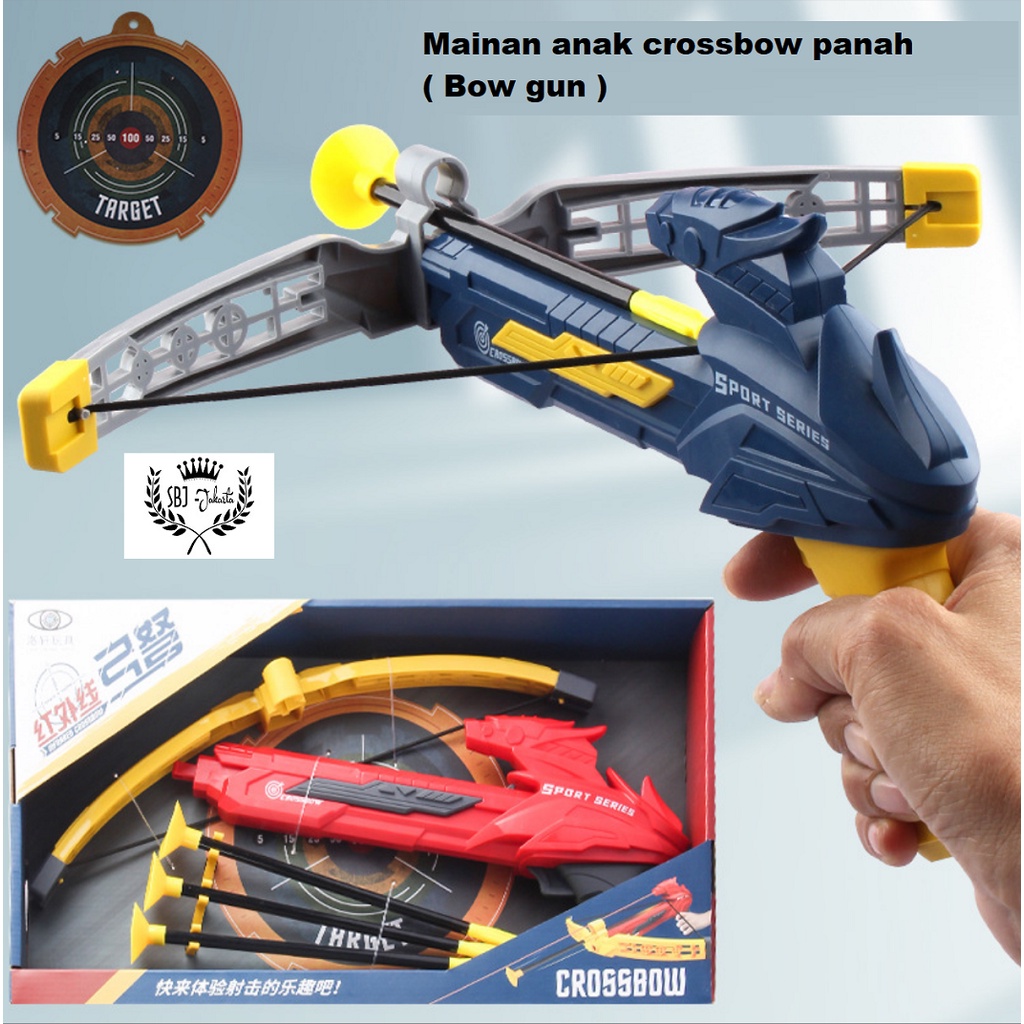 Mainan anak Crossbow Panah Bowgun Pistol Panah Peluru karet Toys Arrow