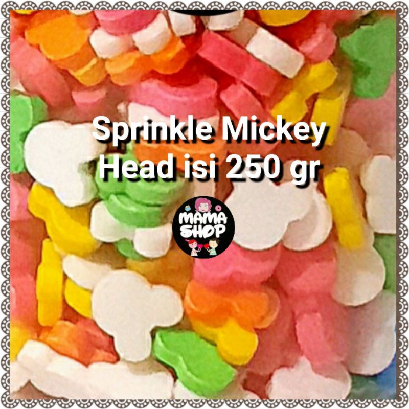 Sprinkle Trimit Gula Dekor Hiasan Kue Bentuk Mickey Bulat Mata 250 gram Confetty Kue