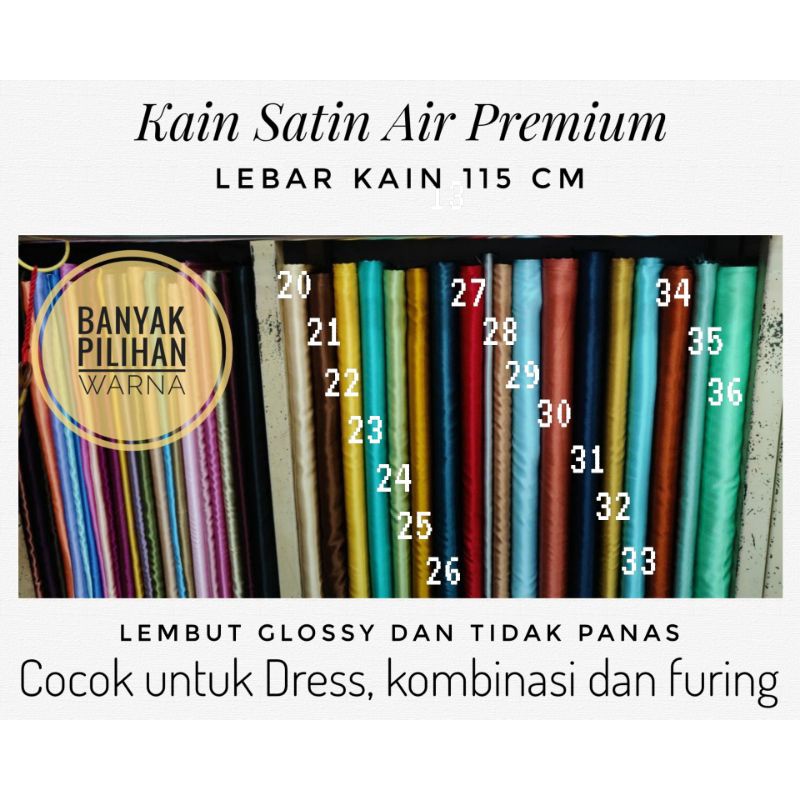 kain satin air premium bahan dress