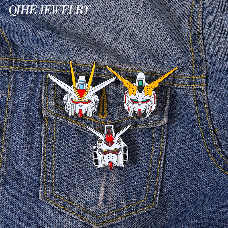 Bros Pin Enamel Desain Kartun Robot Anime Bahan Metal Untuk Aksesoris Pakaian