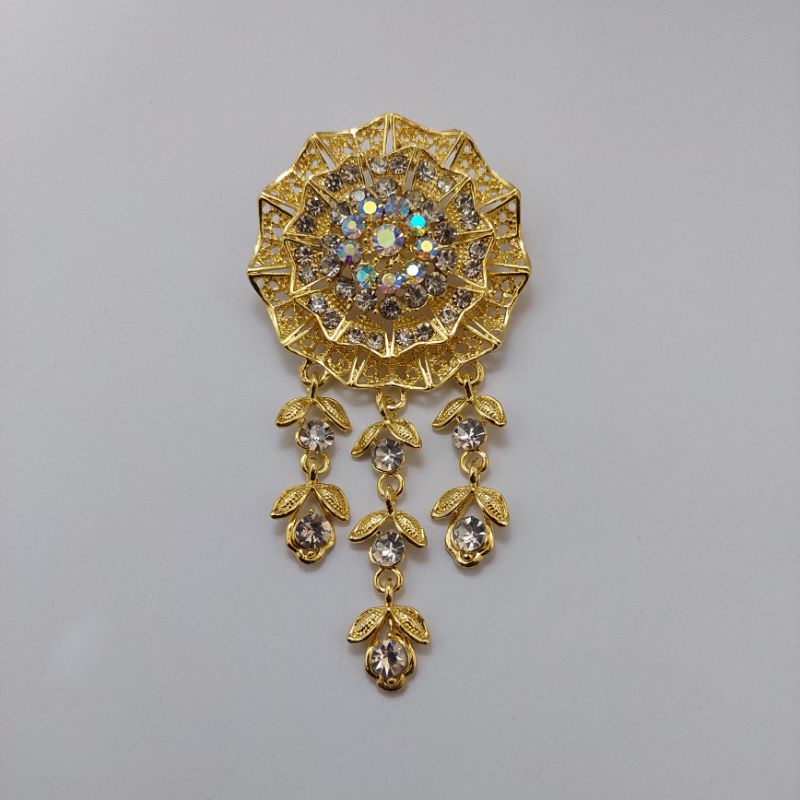 Bros kutubaru Bros kebaya mata Bros pesta Bros asesories wanita-Kecil 1 kuning