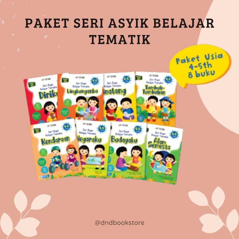Paket Seri Asyik Belajar Tematik Erlangga untuk TK A (4-5 Tahun) dan TK B (5-6 Tahun) | 1 paket dapa