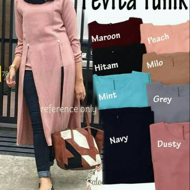 Tonik Blouse Pevita Model Baju Gamis Atasan Blus Wanita Muslim Terbaru Shopee Indonesia